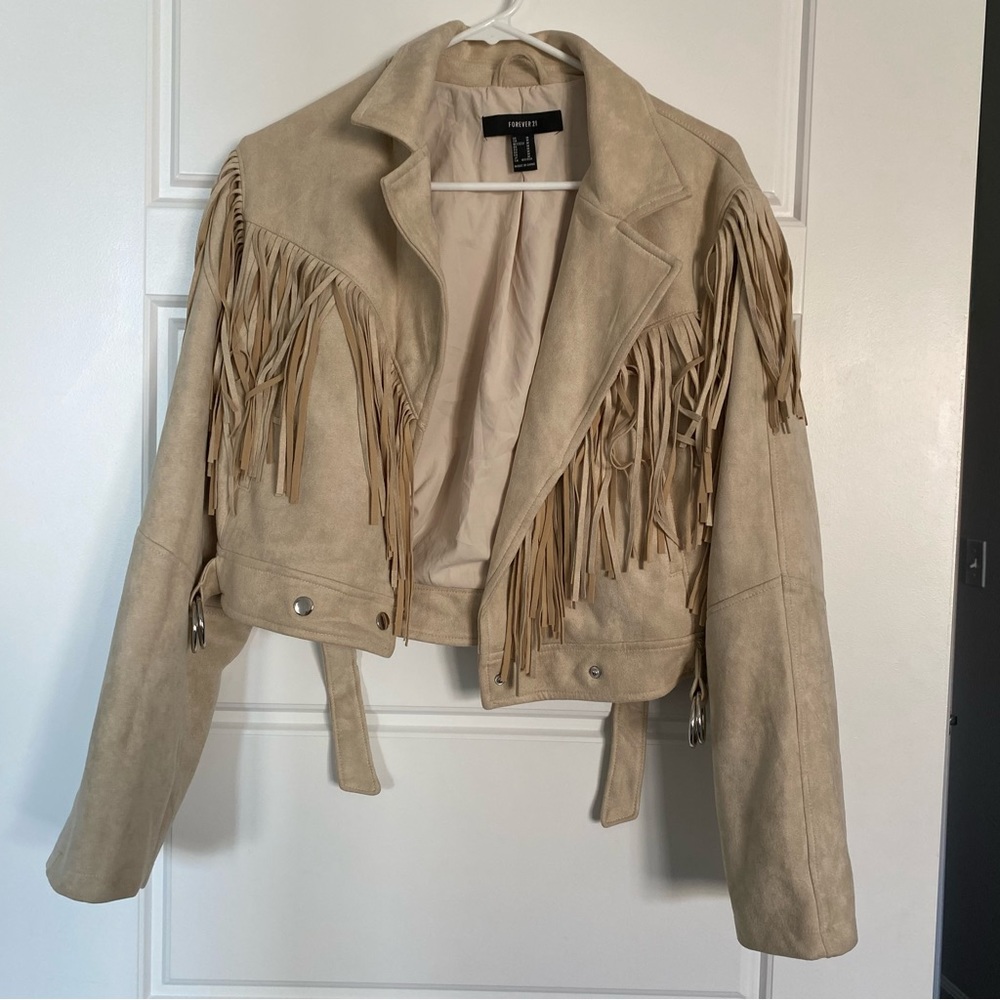 Suede Tassled Moto Jacket